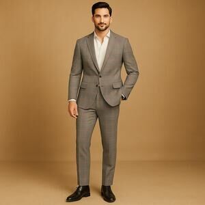 MR TURK Men's 2 Pc Suit in Multi color check Kennedy Jacket & Pants